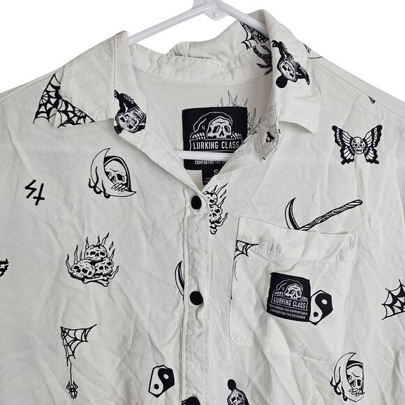 Lurking Class Shirt Button Down Shirt Women S White Collared Shirt Casual Top - Picture 2 of 7